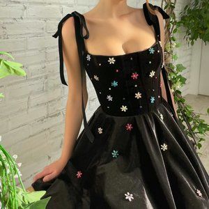 Teuta Matoshi Midnight Blossom Mini Dress (originally $570) Holiday Christmas